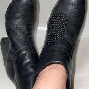 Rag & Bone Black perforated leather booties 8​